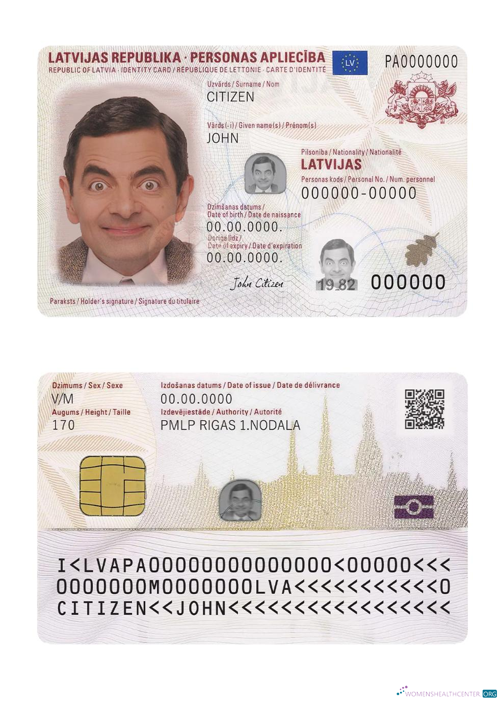 Download Latvia ID card, 2019   present Photoshop template